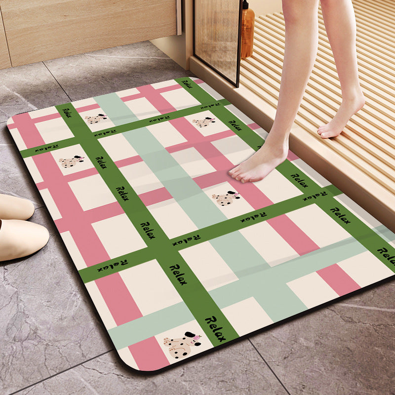 Floral Design Cotton Bath Mat Kalsten