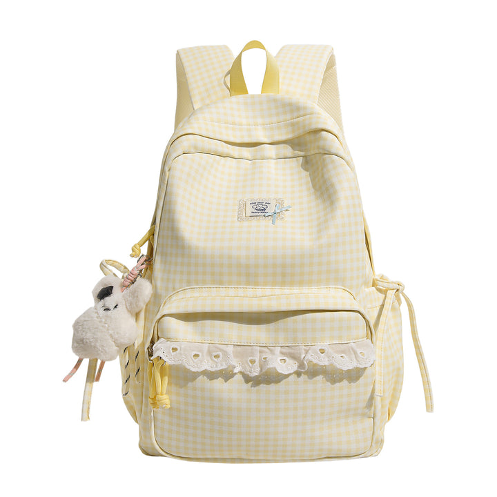 Casual Vintaged Gingham Print Backpack Kalsten