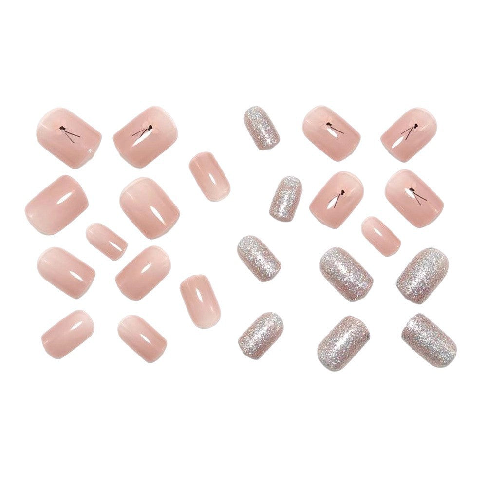 Decorative artificial nails with glitter and delicate floral designs Kalsten