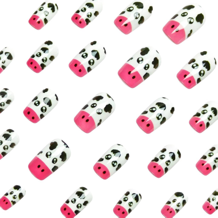 Playful Cow-Themed Nail Art Kalsten