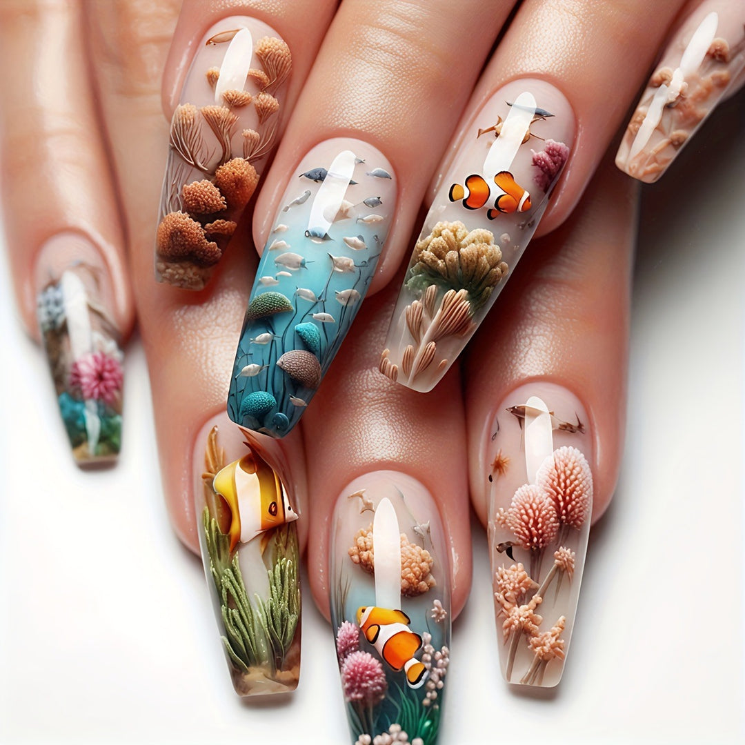 Underwater Scenery 3D Nail Art Kalsten