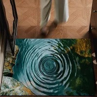 Artistic Water Ripple Print Area Mat Kalsten