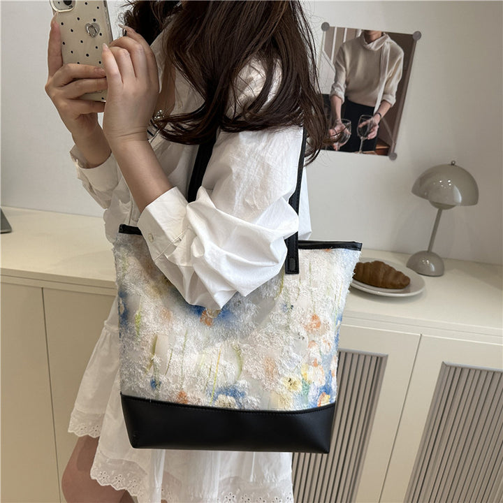 Artistic Floral Embroidered Tote Bag Kalsten