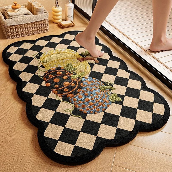 Pumpkin-Themed Embroidered Area Mat