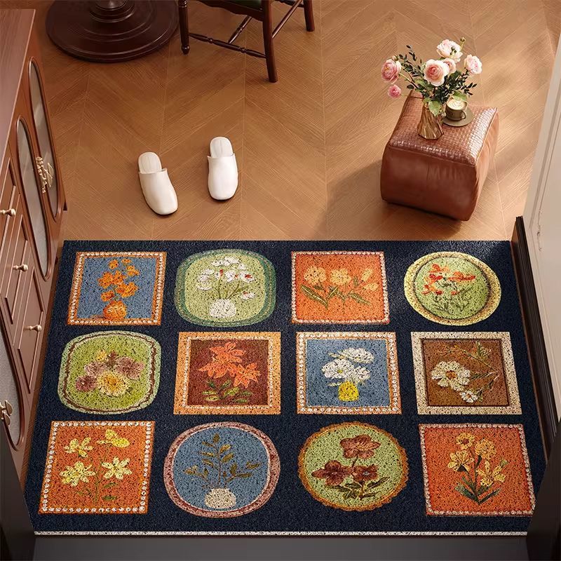 Vintage Floral Pattern Welcome Mat