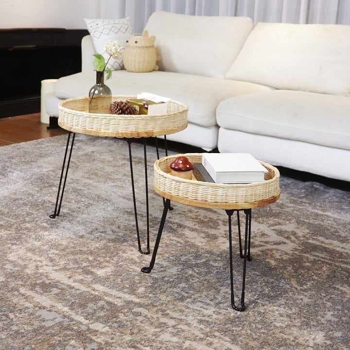 Woven Round Storage Table Kalsten