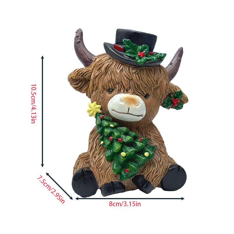 Decorative Highland Cow Figurine Kalsten