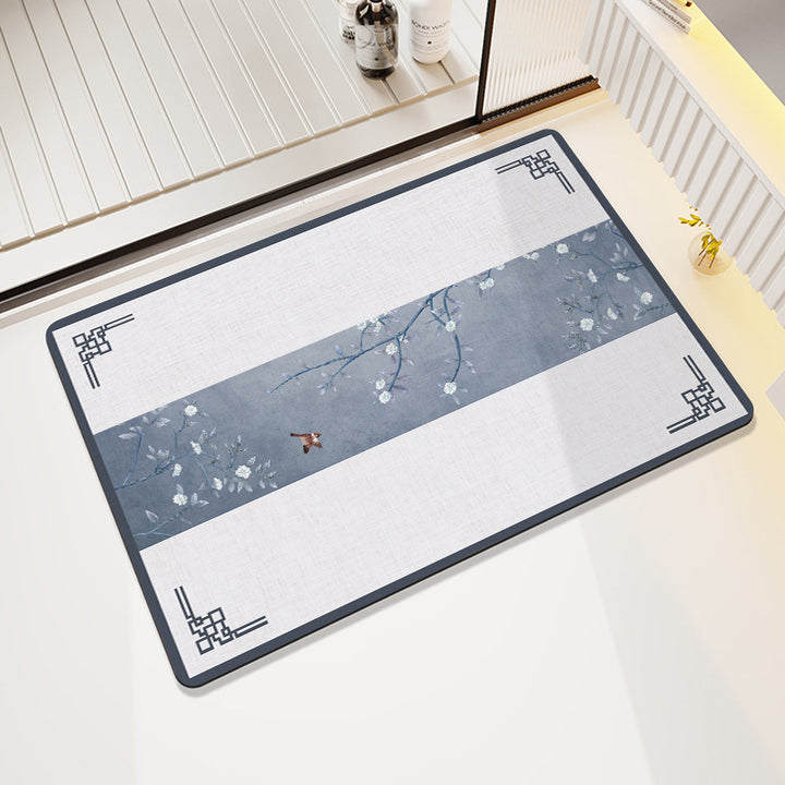 Artistic Floral Bath Mat Kalsten