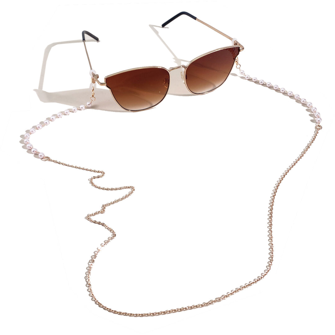 Elegant Pearl-Embellished Eyewear Chain Kalsten