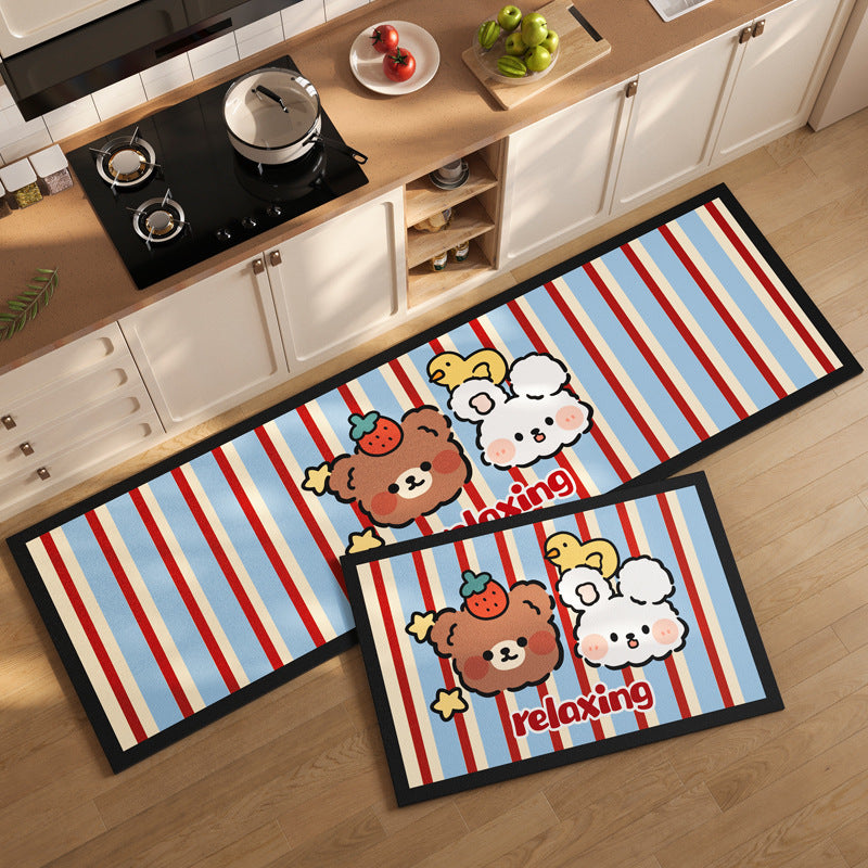 Cute Pet-Themed Kitchen Mat Set