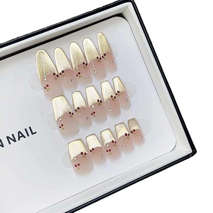Artistic Floral-Decorated Press-On Nail Set Kalsten
