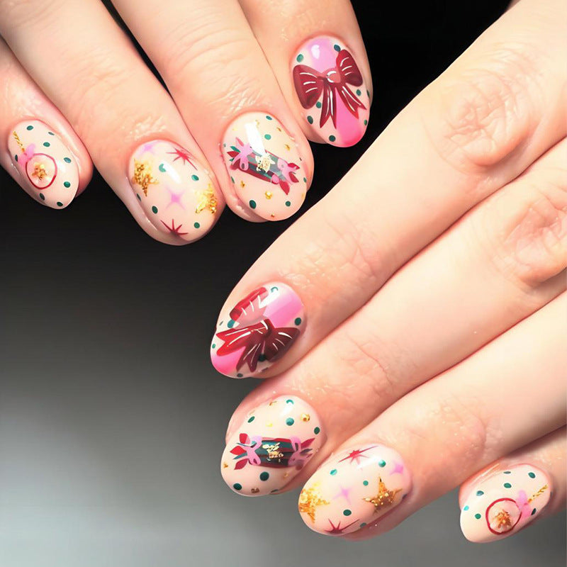 Nail art set with creative flower and dot designs Kalsten