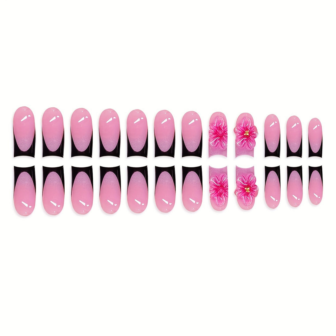 Floral Decorative Press-On Nail Art Kalsten