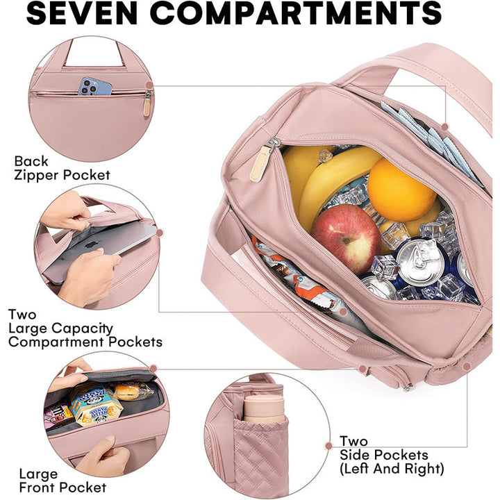 Quilted Multi-Pocket Handbag Kalsten