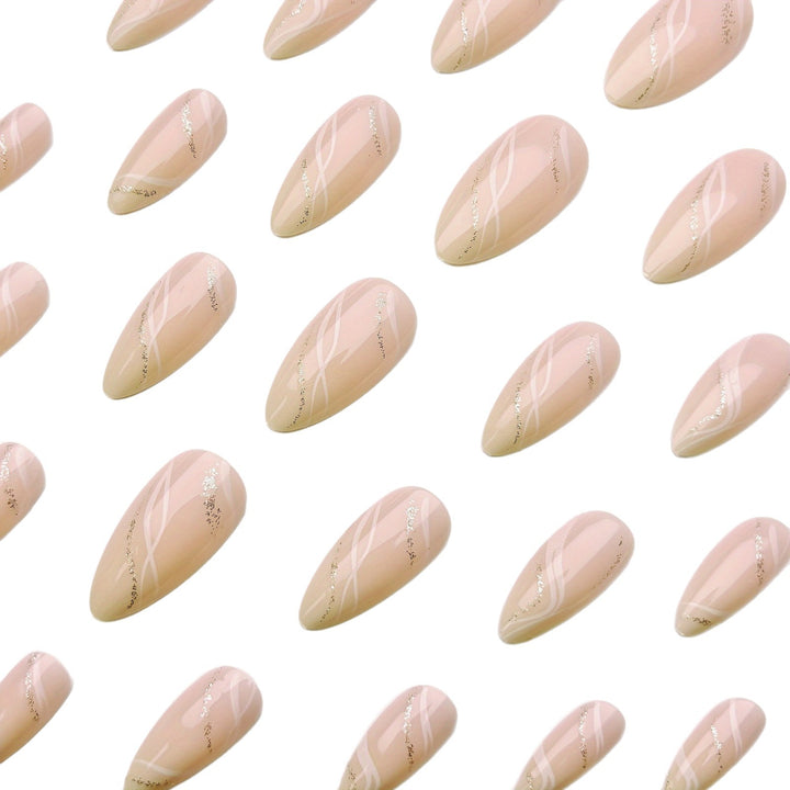 Elegant artificial nails with glitter accents Kalsten