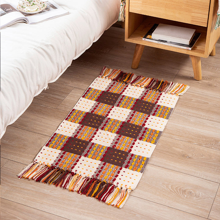Woven placemat made of cotton in buffalo check with fine structured surface Kalsten