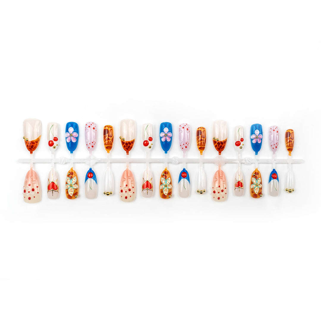 Decorative Press-On Nail Art Set with Artistic Designs Kalsten
