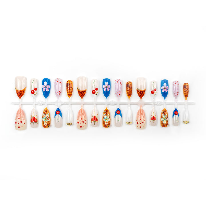 Decorative Press-On Nail Art Set with Artistic Designs Kalsten