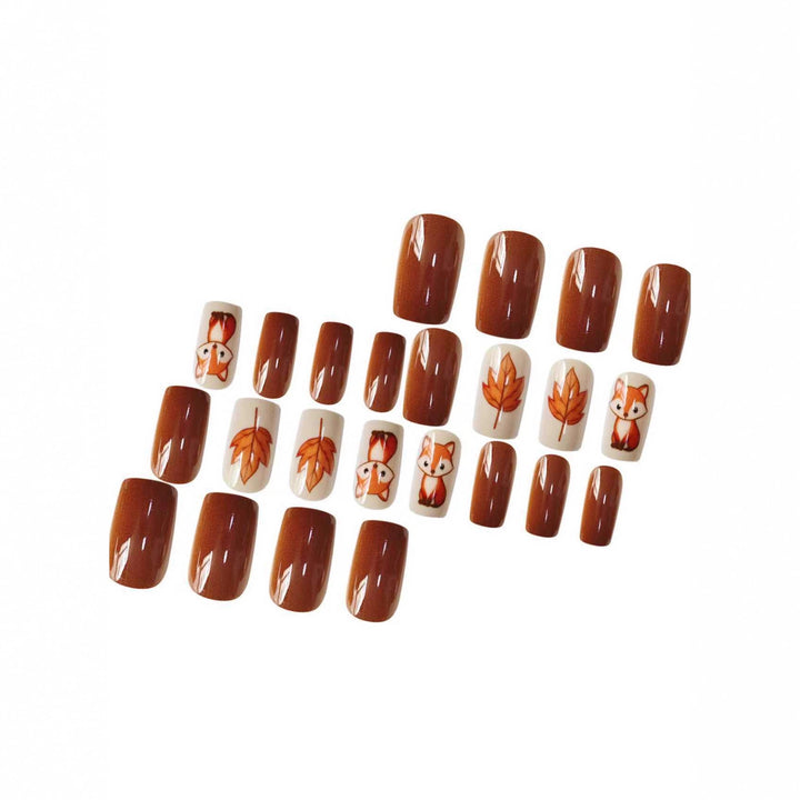 Thematic Fox and Leaf Nail Art Set Kalsten
