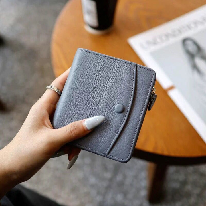 Textured Leather Zippered Coin Wallet Kalsten