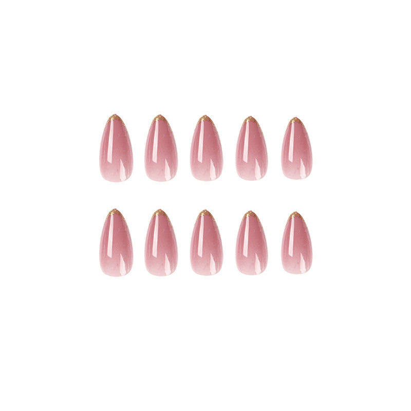 Artful Stiletto Nails with Gold Decoration Kalsten