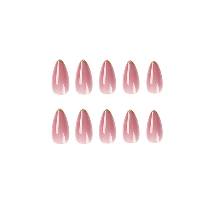 Artful Stiletto Nails with Gold Decoration Kalsten