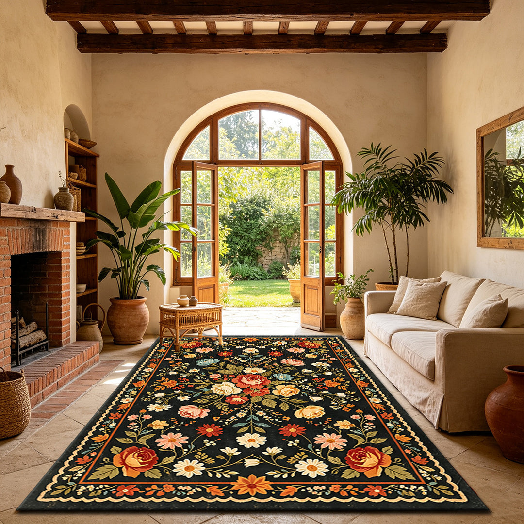 Floral Pattern Indoor Area Rug
