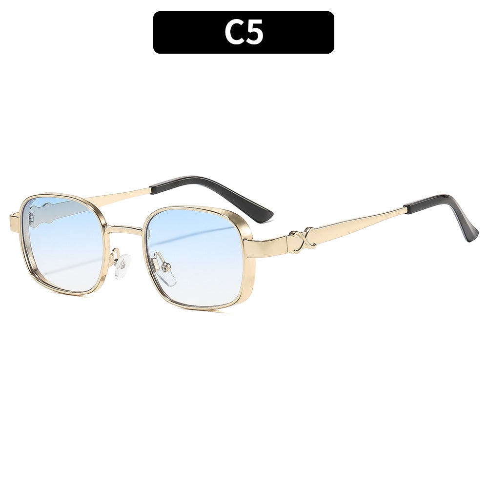 Oversized Square Frame Sunglasses with Premium Metal Detailing