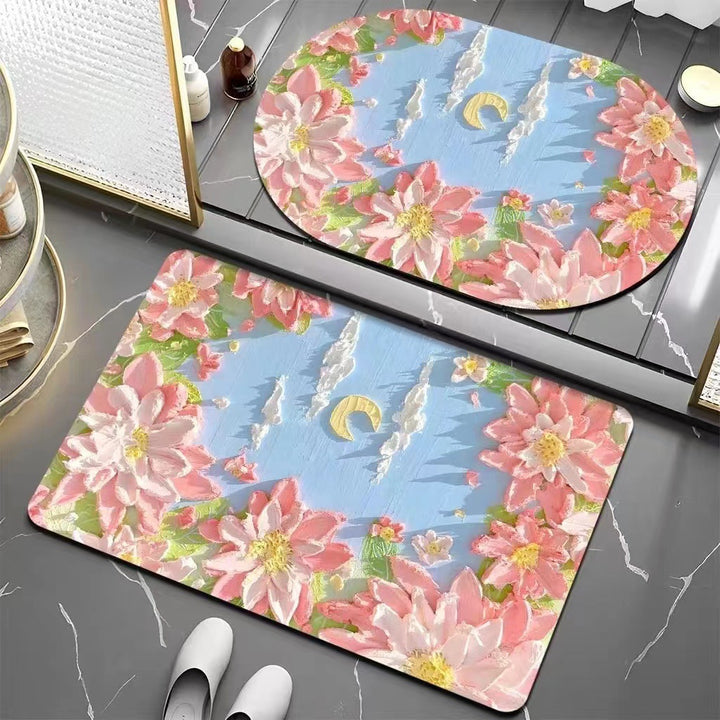 Floral Patterned Bath Mat Kalsten