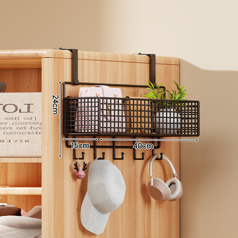Over-the-Door Multi-Tier Metal Grid Hanging Storage Organizer