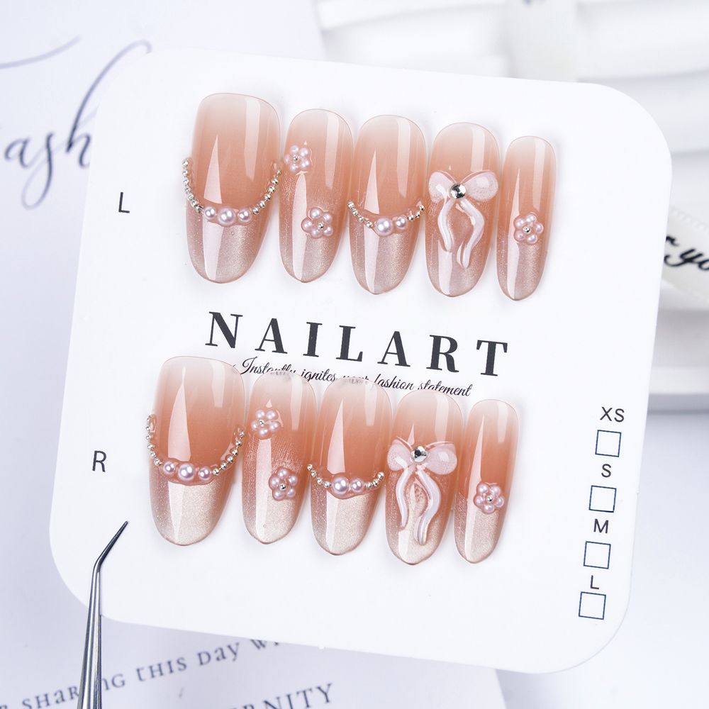 Artistic Press-On Nail Set with Cute Character Designs Kalsten