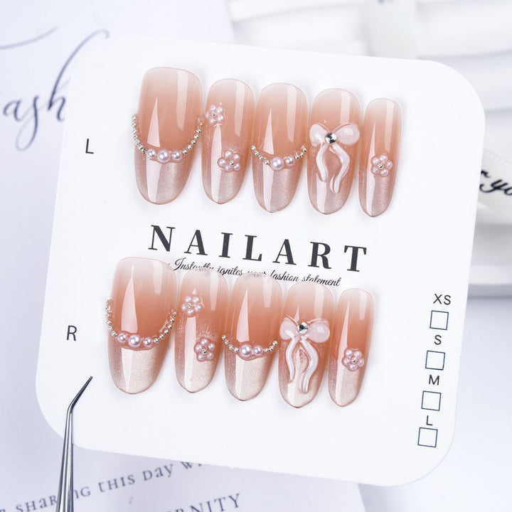 Artistic Press-On Nail Set with Cute Character Designs Kalsten