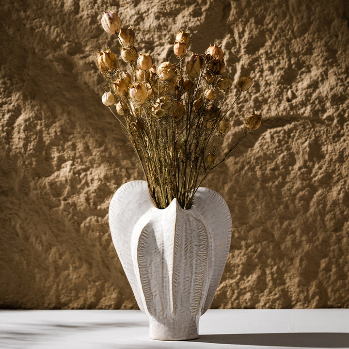 Sculptural Ceramic Leaf Shape Table Vase