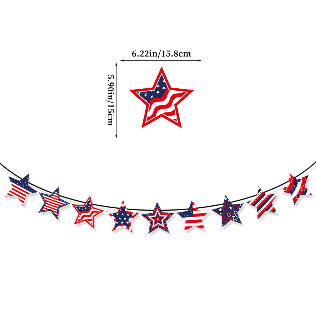 Unisex nan patriotic decorative bunting banner set with pre-strung USA letters and star garlands Kalsten
