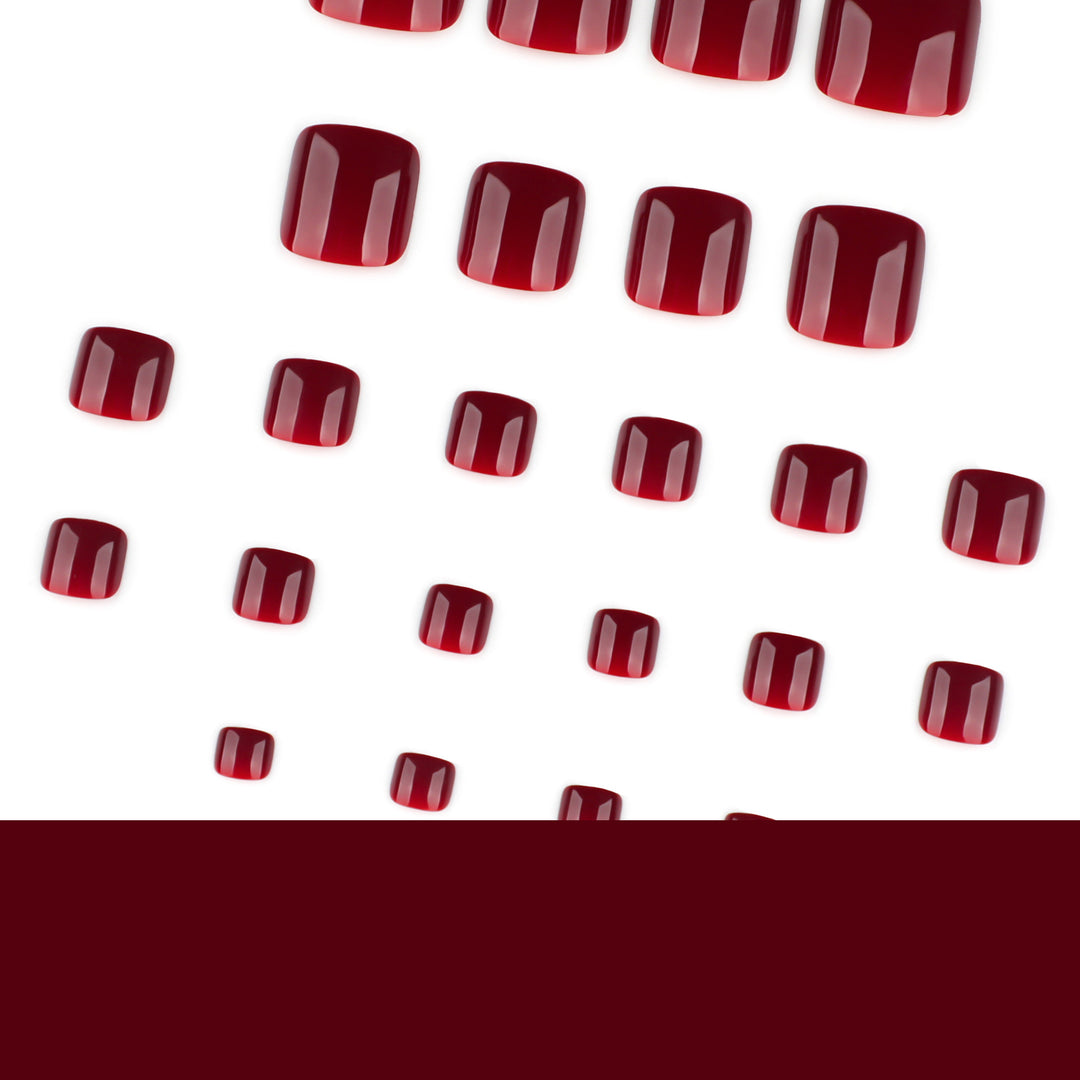 Elegant toenail art in luxurious Bordeaux look Kalsten