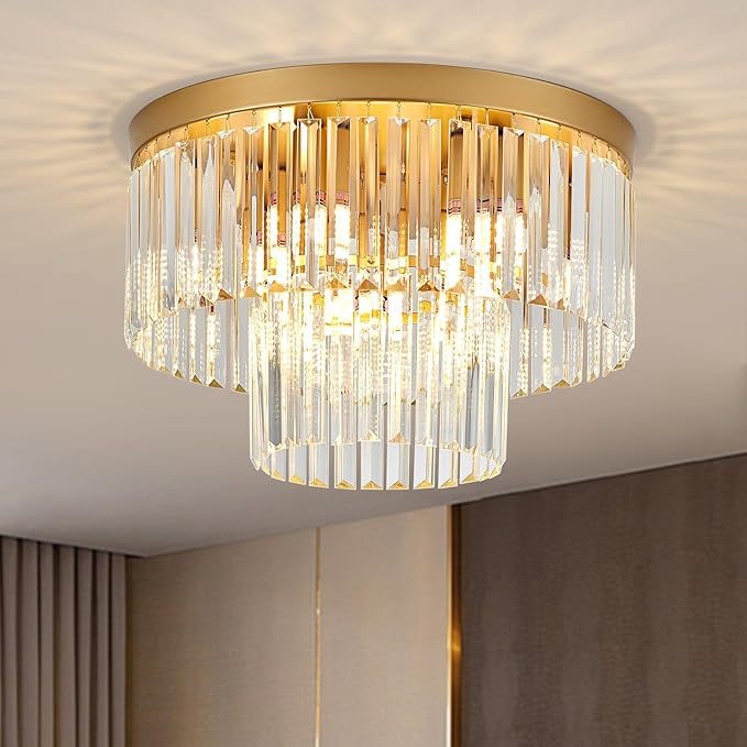 Modern Crystal Flush Mount Ceiling Light