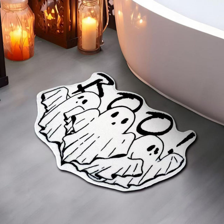 Playful Ghost-Themed Bath Mat