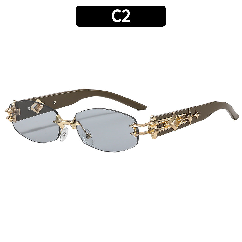 Artistic Geometric Metal Frame Sunglasses
