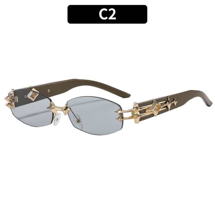 Artistic Geometric Metal Frame Sunglasses