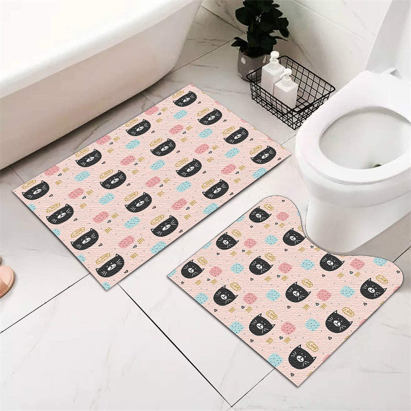 Festive Holiday-Themed Bathroom Mat Set