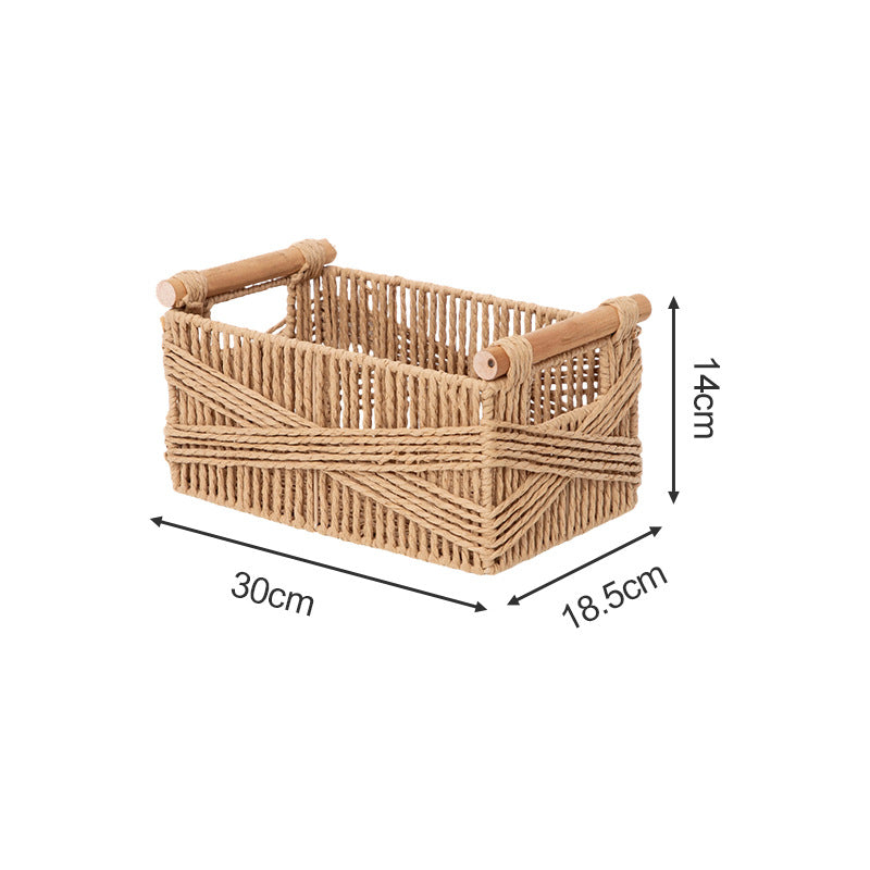 Handcrafted storage basket made of braided natural material