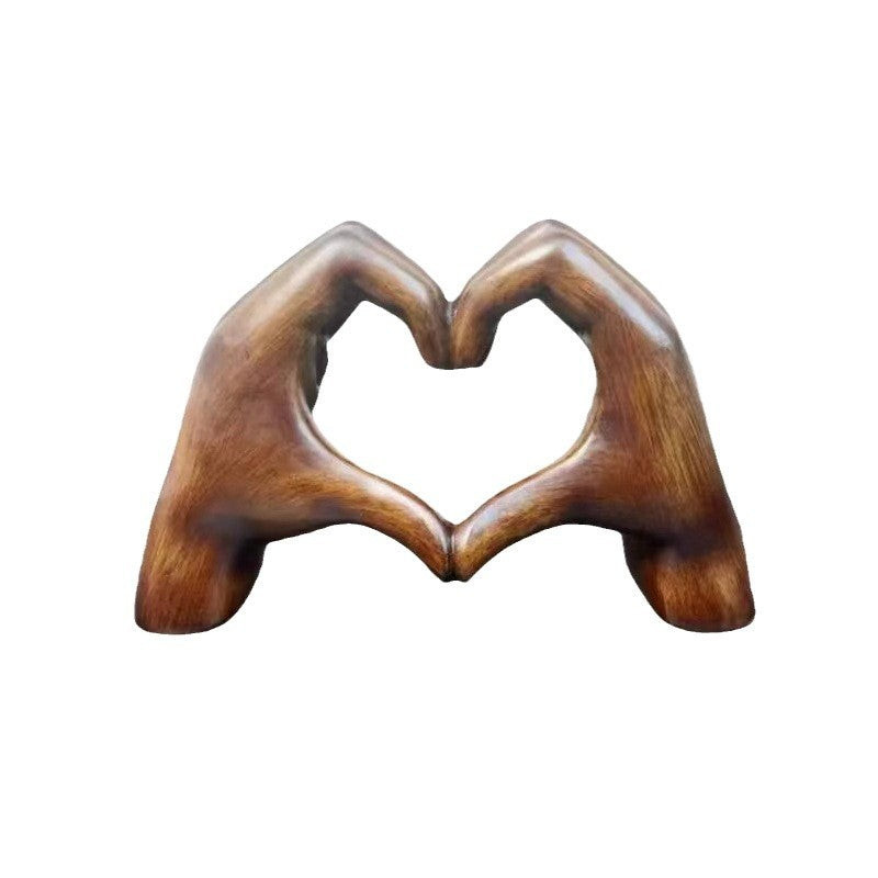 Heart-Shaped Wooden Hand Sculpture Kalsten