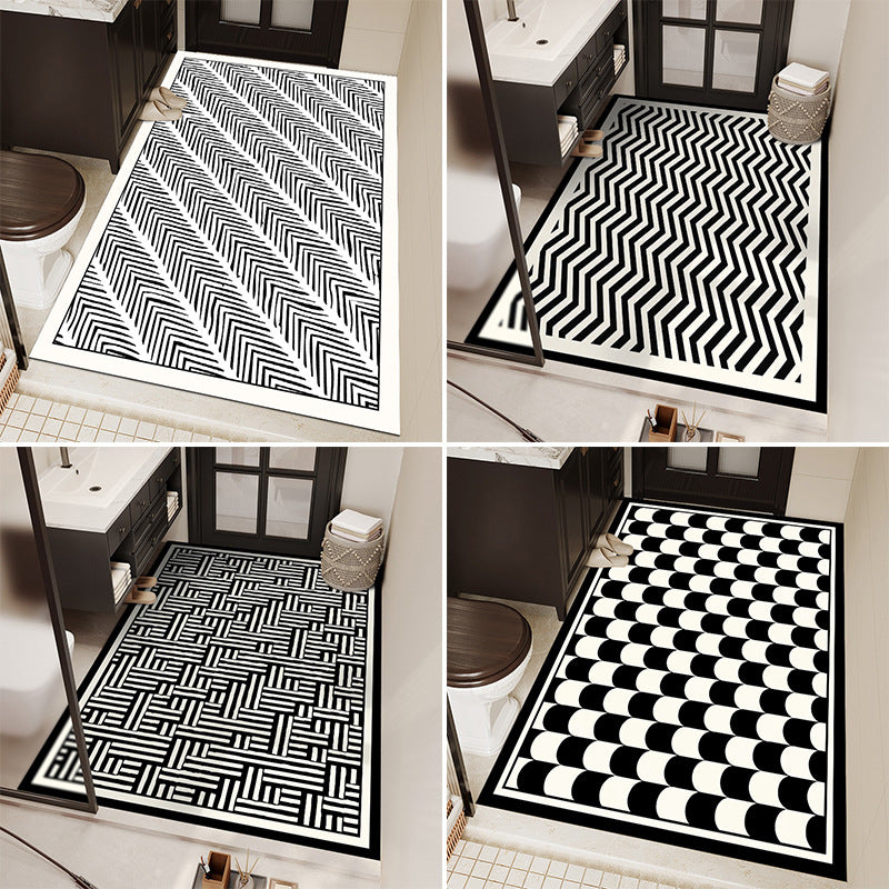 Geometric Patterned Bathroom Mat