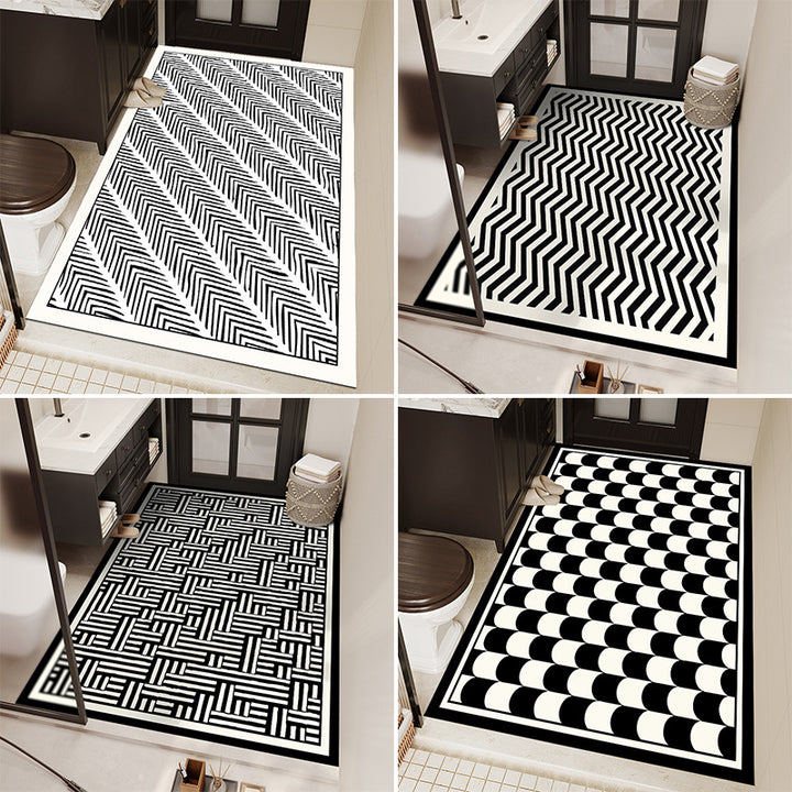 Geometric Patterned Bathroom Mat