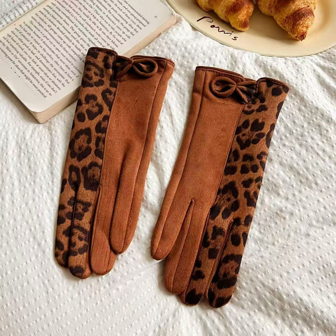 Elegant Leopard Print Touchscreen Gloves Kalsten
