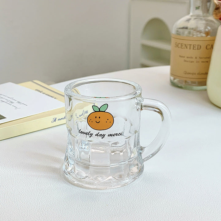 Ceramic mugs set with cheerful orange design Kalsten