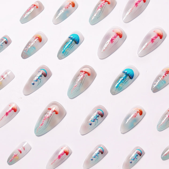 Artistic Jellyfish Design Nail Art Kalsten