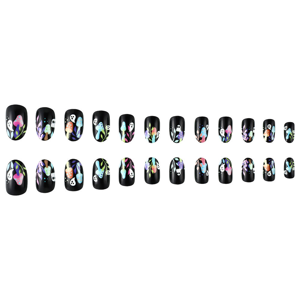 Whimsical Ghost-Themed Press-On Nail Art Kalsten