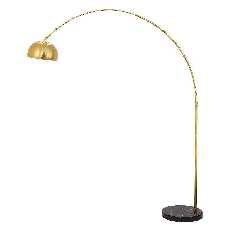Arched Floor Lamp with Adjustable Height and Elegant Shade