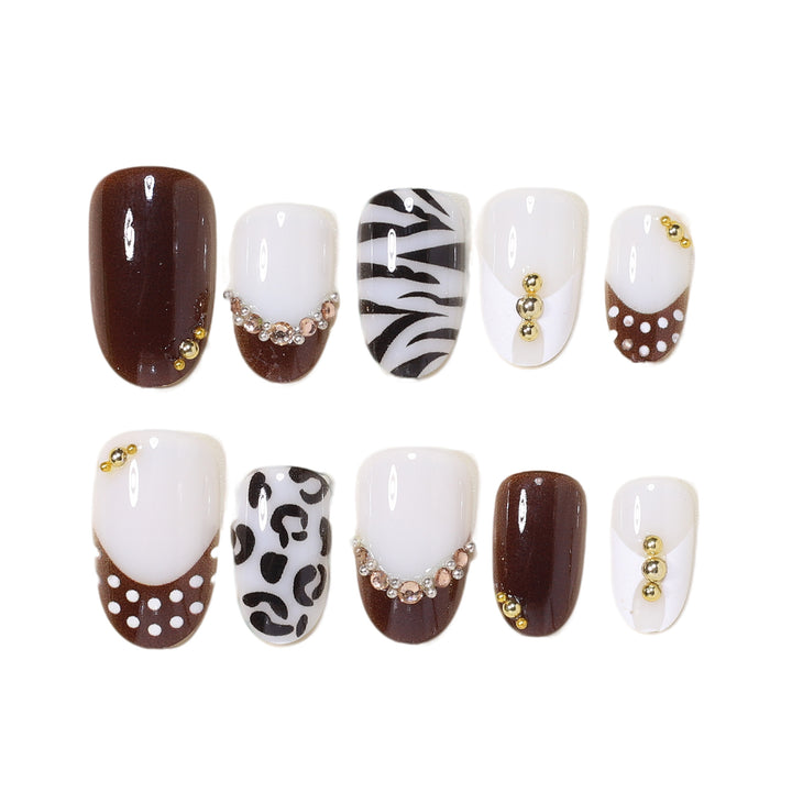 Artistic Nail Design Set with Gem Accents Kalsten